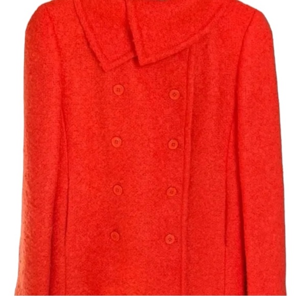 J crew orange red Lucile mohair wool double breast jacket size 8 - Picture 2 of 10